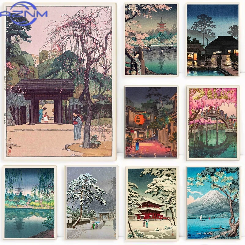Japanese Traditional Lifestyle - AZNM Poster retrò Ukiyo-e tradizionale giapponese,