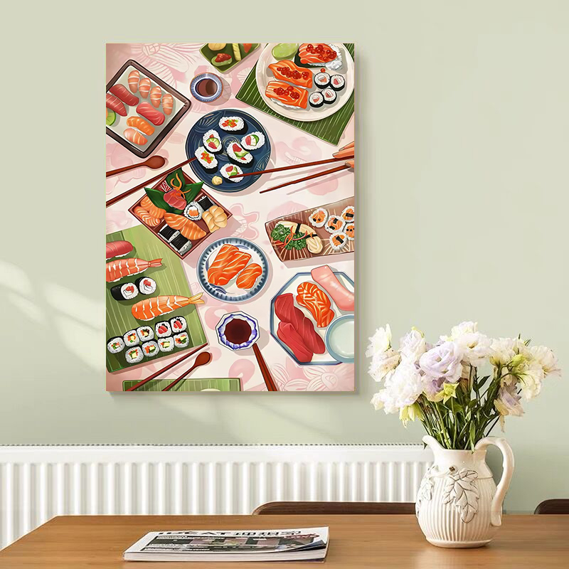 Japanese Restaurant Lifestyle - Poster di Sushi al Salmone, Stampe