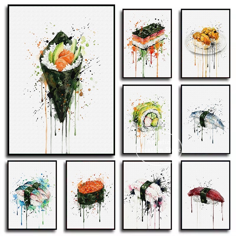 Japanese Lifestyle Food - Acquerello Cibo Giapponese Anguilla Sushi Nigiri
